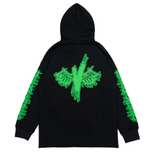 Vlone Wings Green Logo Hoodie